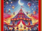 Magical Circus Tent Cross Stitch Pattern