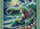 Mermaid Fantasy Cross Stitch Pattern