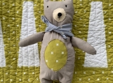 Modern Baby Quilt with matching Stufed Bear