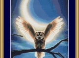 Moon Owl Cross Stitch Pattern