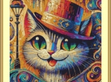 Mosaic Cat Cross Stitch Pattern