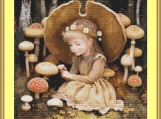 Mushroom Girl Cross Stitch Pattern