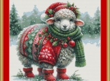 Christmas Sheep 1 Cross Stitch Pattern