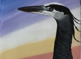 Great Blue Heron Portrait Acrylic Painting  #9775 $90.00
