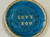 Handmade Air Dry Clay I Love You Trinket Dish (Turquoise)
