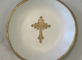 Handmade Clay Golden Cross Trinket Dish