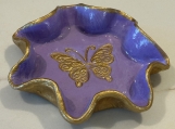 Handmade Clay Trinket Butterfly Dish (Lavender)