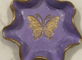 Handmade Clay Trinket Butterfly Dish (Lavender)