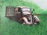 Old Truck in an Alberta Field  Acrylic Painting #9704