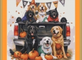 Spooky Dog Truck 1 Cross Stitch Pattern