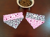 Dog / Cat Bandana - No Dip - Pink/Black Leopard Print- Small