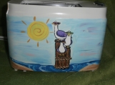 Hand painted sea gals at the sea/on a piling 2 slice toaster  