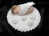 Angel baby with crystals figurine/ cake topper