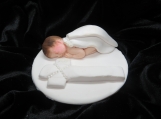 Baby girl figurine with a cross /christening baptism cake topper