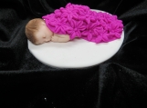 Babygirl figurine in a sparkly pink dress / birthday cake topper