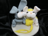 Bunny bride & groom wedding/ anniversary cake topper