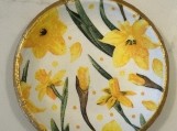 Handmade Clay Decoupage Daffodil Trinket Dish