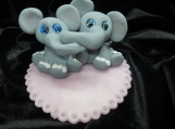 Mom & baby elephant figurine / baby shower cake topper