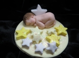 Polymer clay baby figurine/cake topper gender reveal