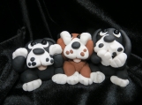 Polymer clay hear no evil hound dogs