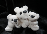 Polymer clay mommy bear & 2 babies