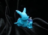 Polymer clay turquoise dragon sculpture 