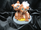 Siamese cat bride & groom wedding anniversary/ cake topper
