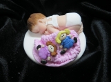 Small baby girl figurine  / baby shower cake topp