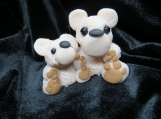 Tan bears figurine- mommy & baby