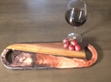 Walnut serving board with copper resin handles