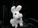 White bunny with two straight ears