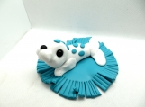 White clay seal baby shower cake topper