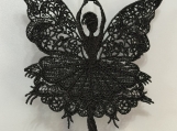 Black Lace Fairy Silhouette Ornament