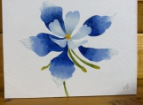 Blue and White Flower  Hand-Painted Water-Mixable Oil Painting 