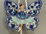 Blue Butterfly Fairy Lace Ornament