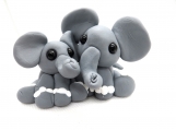 Clay mommy elephant with baby