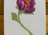 Deep Magenta Peony Oil Painting on Canvas  Hand-Painted Floral 