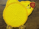 Embroidered Chick Coaster  Cute Baby Chick Design