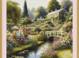 English Summer Garden 5 Cross Stitch Pattern