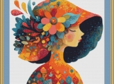 Floral Hat 2 Cross Stitch Pattern