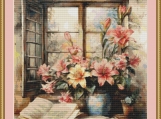 Flower at Window 5 Cross Stitch Pattern