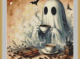 Ghost and Coffee 5 Cross Stitch Pattern