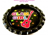 Girl's Rockin' Guitar Flattened Bottle Cap Magnets