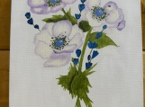 Lavender & Blue Floral Bouquet  Hand-Painted Oil Painting on Ca