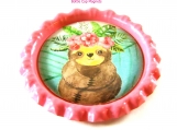 Sloth Cuteness Flattened Bottle Cap Magnets