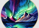 20cm Cross Stitching Kit | Aurora on Lake