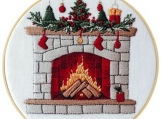20cm Cross Stitching Kit | Christmas Fireplace