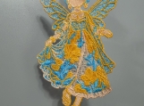 Blue & Gold Fairy Lace Ornament  Elegant Freestanding Lace Fair