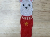 Christmas Reindeer Llama Ornament  Cute Embroidered Holiday Han