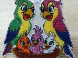 Colorful Parrot Family Ornament  Embroidered Tropical Bird